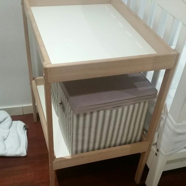 Ikea Change Table With Fabric Boxes, Babies & Kids, Baby Nursery & Kids