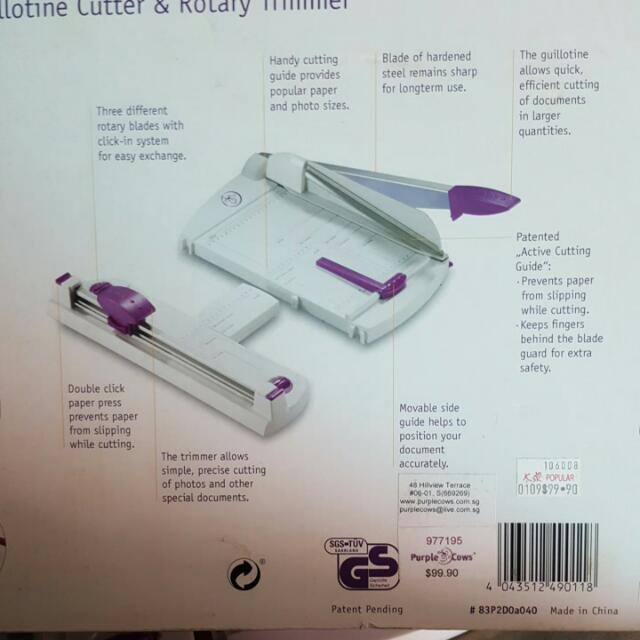 Duo Cutter A4 Desktop Guillotine Cutter And Rotary Trimmer By Purple