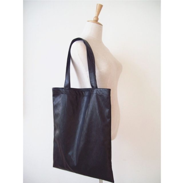 pleather tote bag