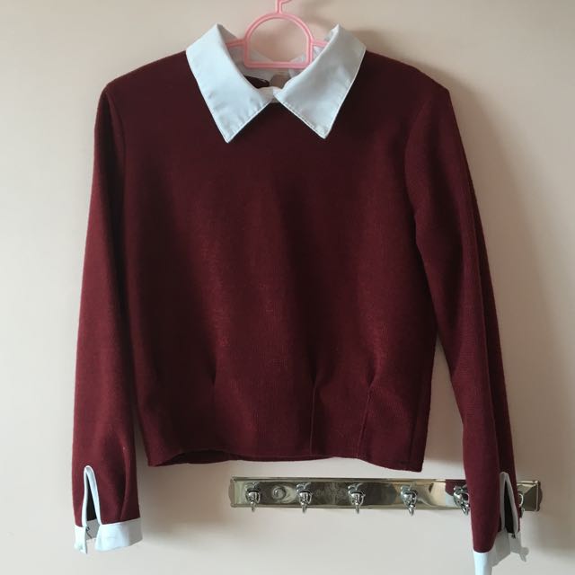 Maroon deals cropped sweater
