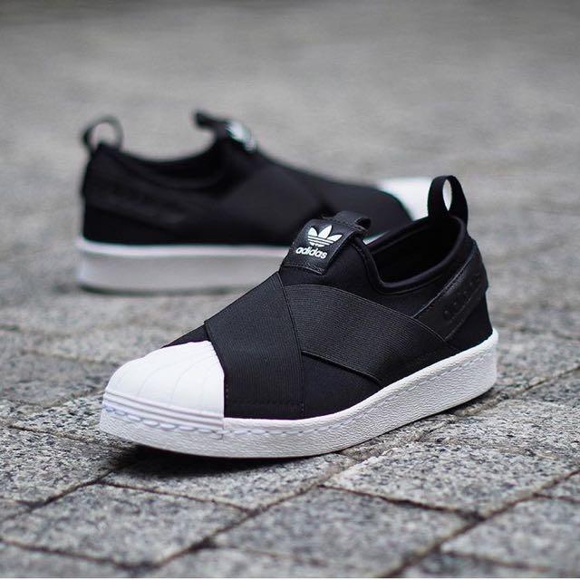 Adidas Slip On Black Women s Fashion Footwear Sneakers on Carousell