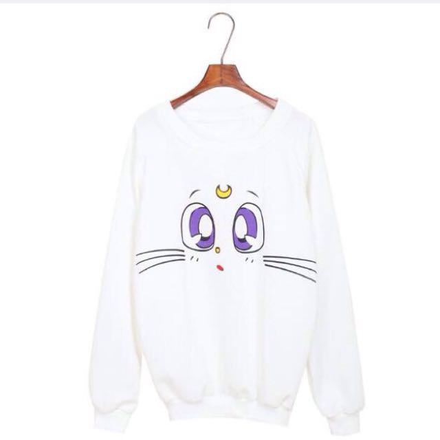 sold BN WHITE HARUJUKU LUNA ARTEMIS SAILOR MOON PULLOVER SWEATER Women s Fashion Tops Other Tops on Carousell