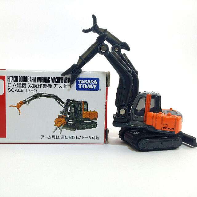 TOMICA 65 Hitachi Double Arm Working Machine Astaco 1/90 Tomy DiecastCar