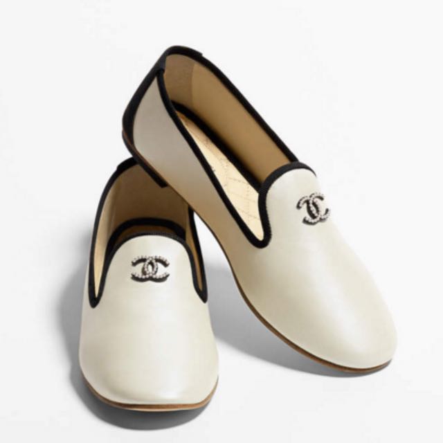 Chanel Loafers (Lambskin White), Luxury 