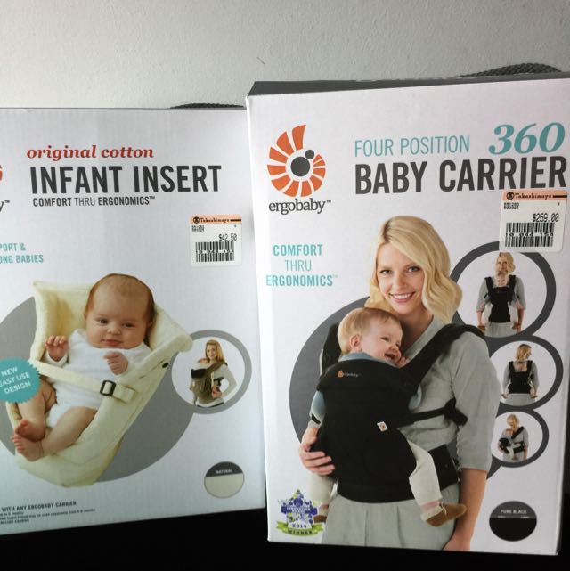 Ergobaby Four Position 360 Baby Carrier & Infant Insert, Babies & Kids