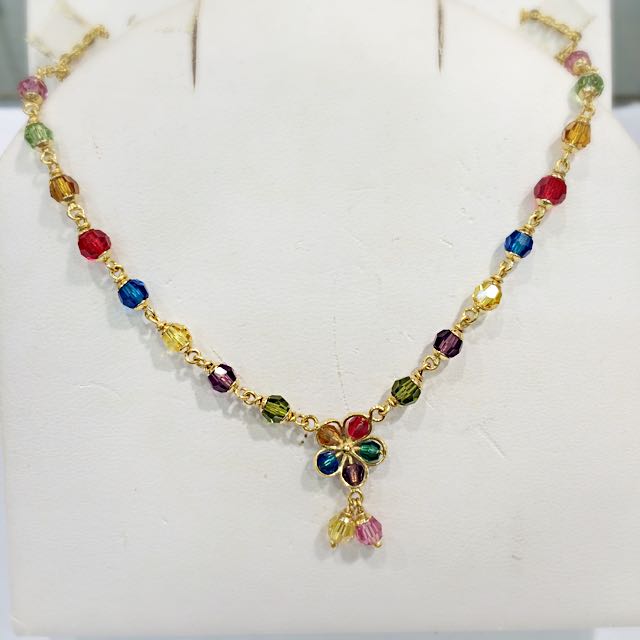 Gold on sale crystal chain
