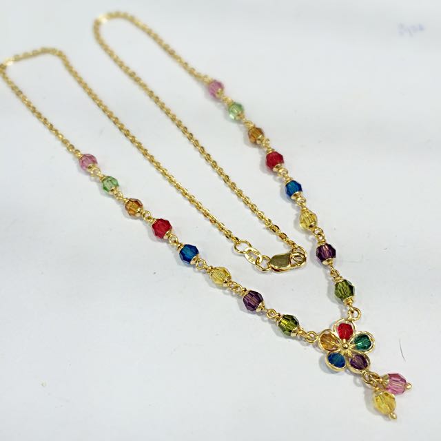 916 Gold Crystal Necklace Women s Fashion Jewelry Organisers