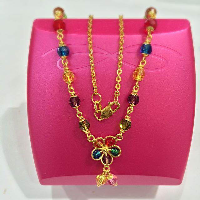 Gold crystal necklace-sets - JFL - Jewellery for Less - 3001443