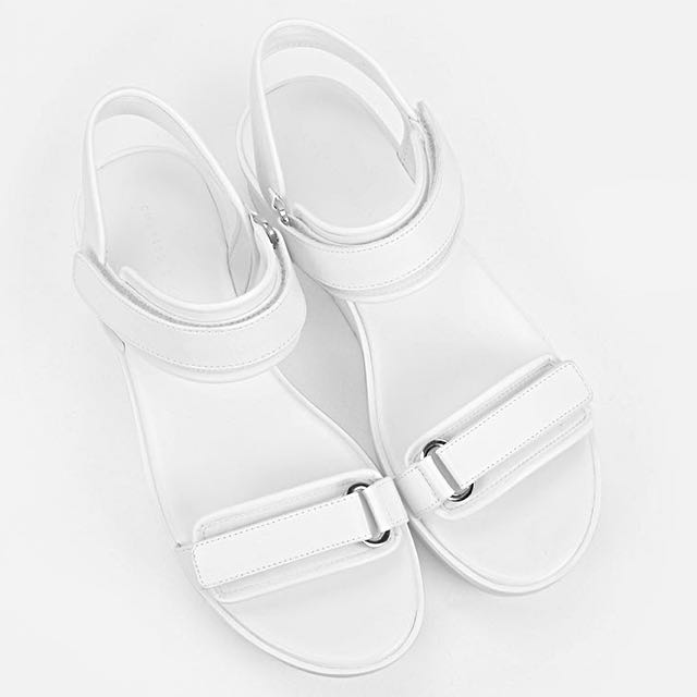 Authentic Charles and Keith White Platform Creepers Creeper Sandals Heels Wedges Shoes