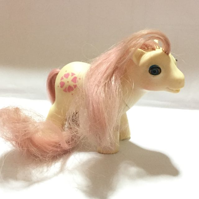 Vintage My Little Pony Beddy Eye White Pony With Pink Hair