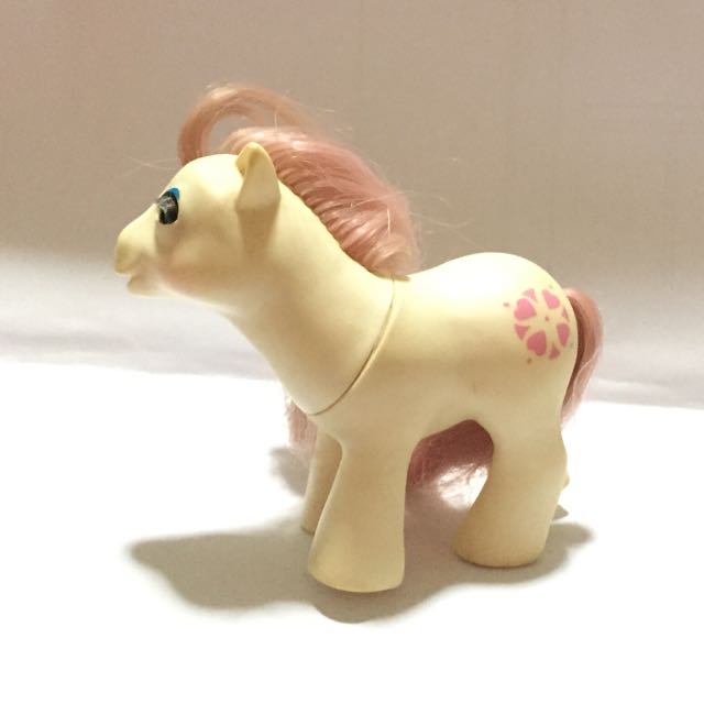 Vintage My Little Pony Beddy Eye White Pony With Pink Hair