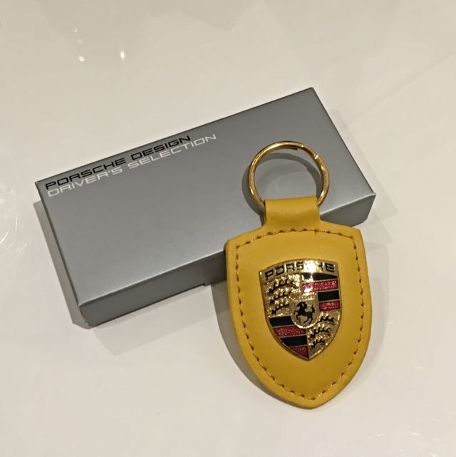 Brand New Porsche Key Tag Crest Yellow Car Accessories on Carousell