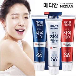 韓國median 86%強效淨白去垢牙膏