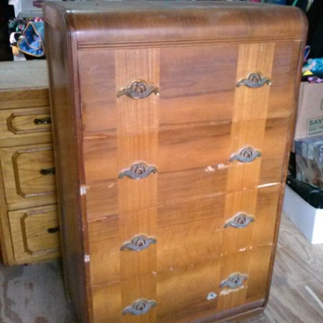 Antique Waterfall Style Chest Of Drawers By Hooker Bassett
