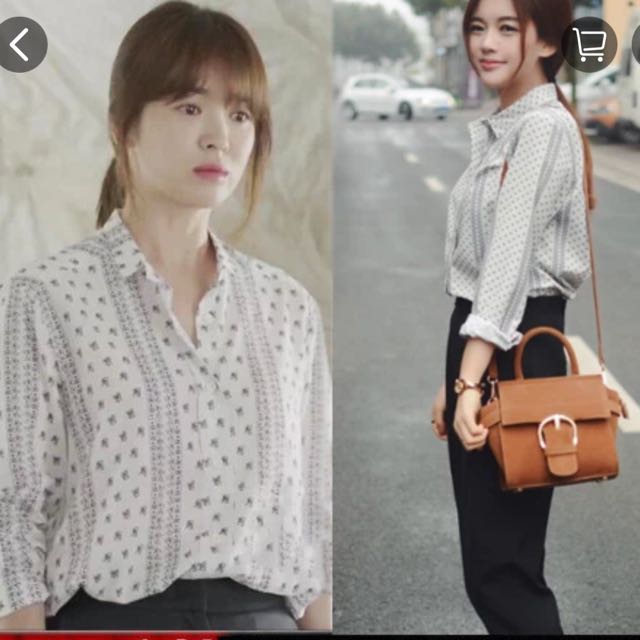 Dots Song Hye Kyo Blouse Women S Fashion On Carousell