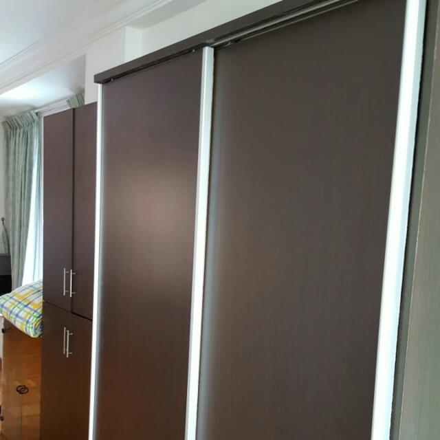 Two Sliding Door Wardrobe With Attached Full Length Mirror Height