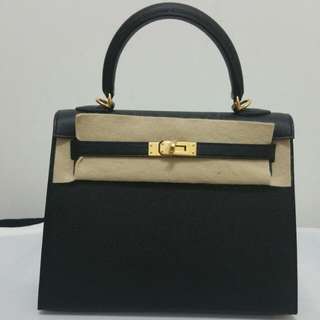 Hermes Black Kelly 25 Ghw