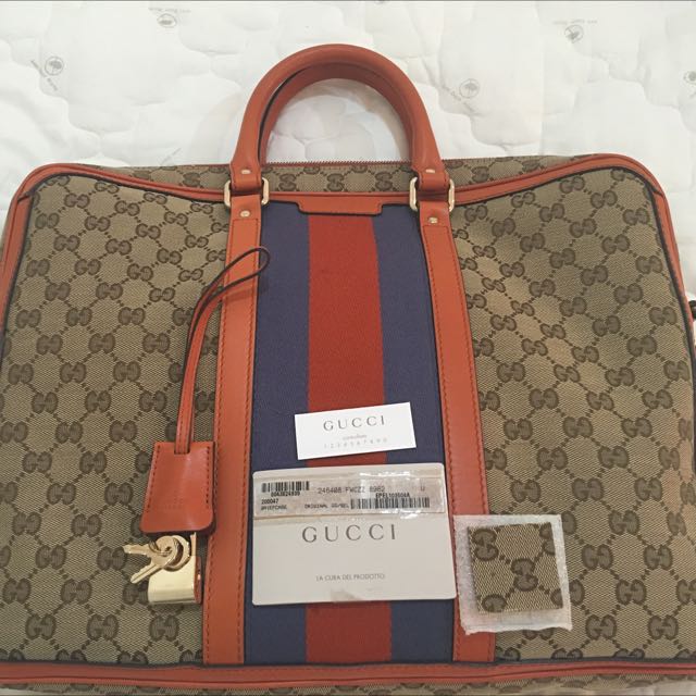 Authentic Gucci Laptop Bag Fesyen Wanita Di Carousell