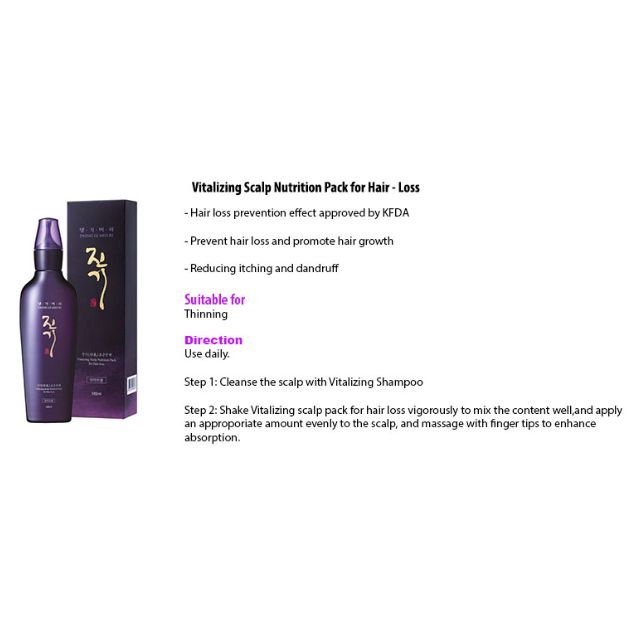 Daeng Gi Meo Ri Vitalizing Scalp Nutrition Pack For Hair-Loss (Tonic ...