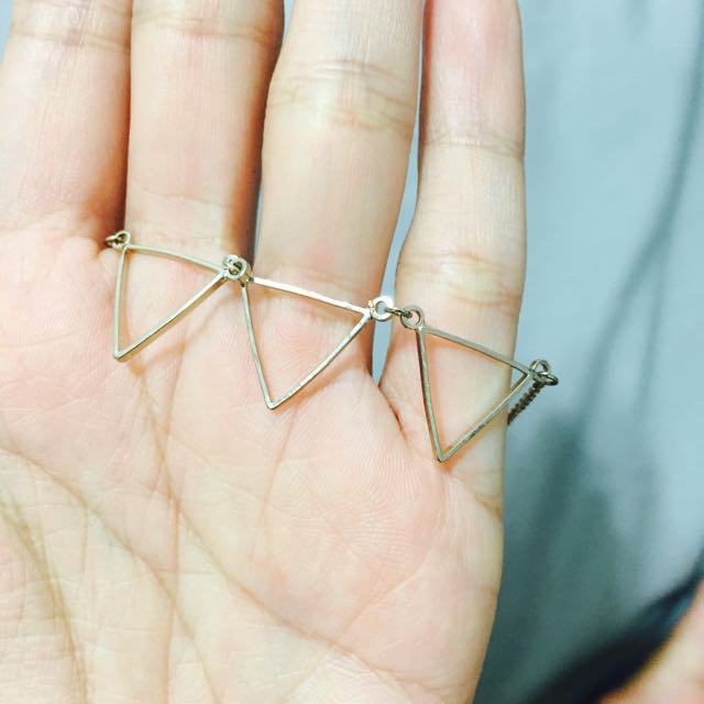 Dainty triangle necklace sales