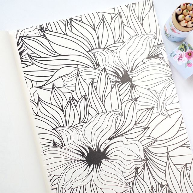 Korean Flower Blossom Coloring Book Desain Kerajinan Tangan Di Carousell