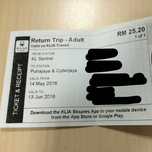 Erl Tickets From Putrajaya Sentral To Kl Sentral Tickets Vouchers On Carousell