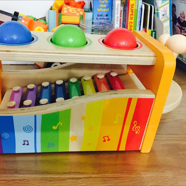 hape early melodies pound and tap bench