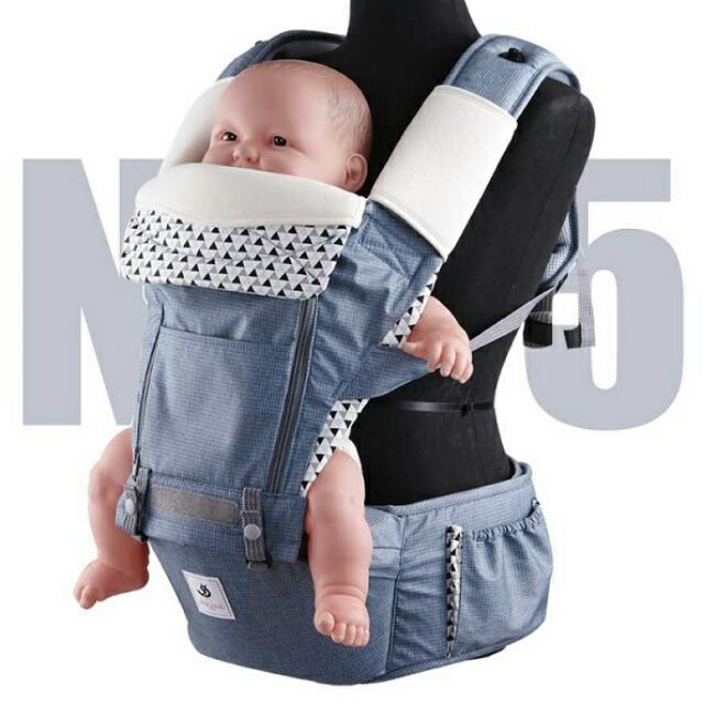 Pognae No.5 Organic Hipseat Grey Blue Babies Kids Going Out Carriers Slings on Carousell