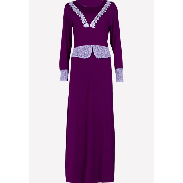 2 Pieces Joint Lace Design Jubah Dress (Including Shawl