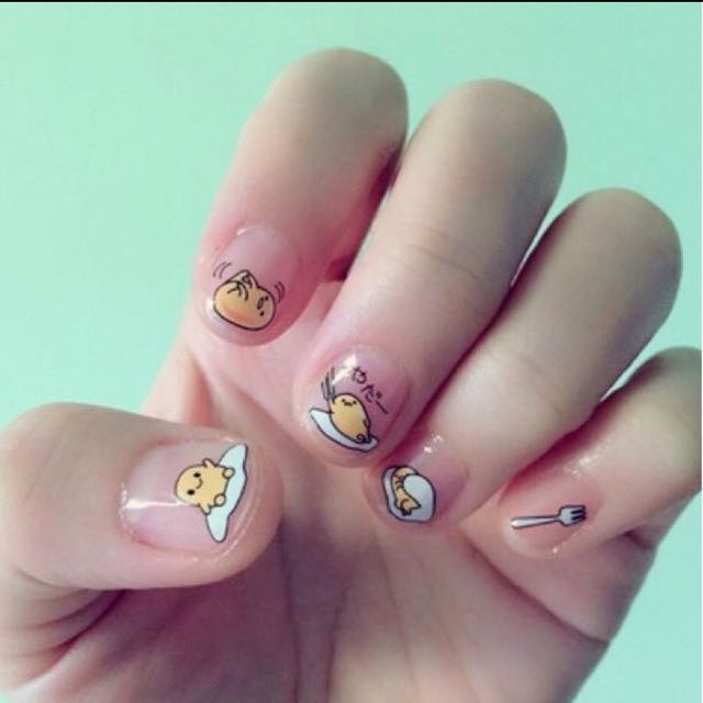Gudetama Lazy Egg Nail Art Health Beauty On Carousell