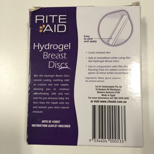 Hydrogel Breast Discs by Rite Aid, Babies & Kids, Nursing & Feeding