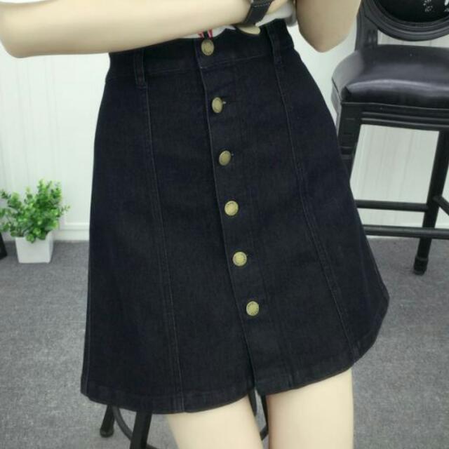 Button down skirt korean fashion top