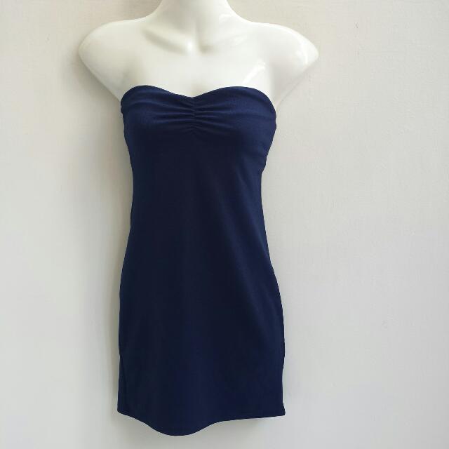 navy tube dress