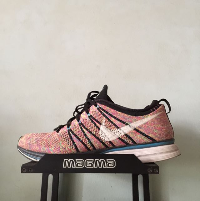 multicolor flyknit trainers