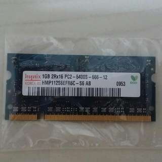 Hynix 1GB 2Rx16 PC2-6400S-666-12 (Laptop RAM Memory)