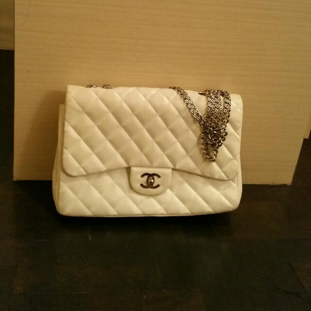 chanel sling bag white