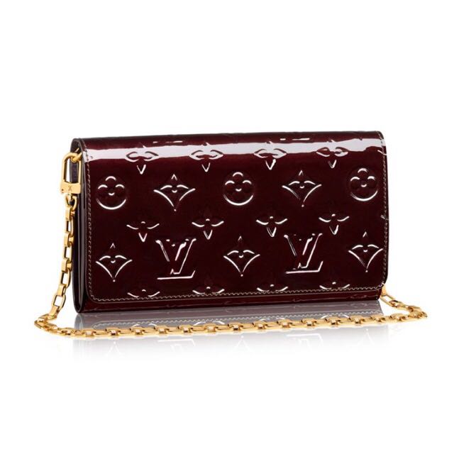 Louis Vuitton EPI Chain Plain Leather Chain Wallet Logo Long Wallets