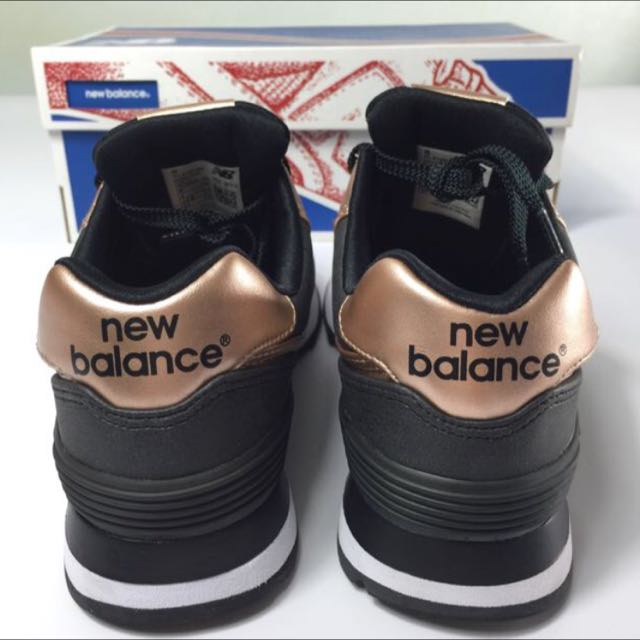 New balance black and rose 2025 gold trainers