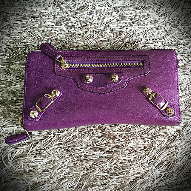 balenciaga purple wallet