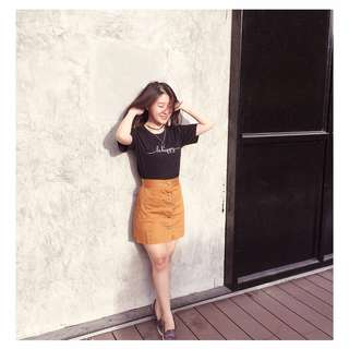 Mini Button Down Skirt with Pockets