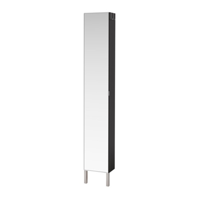 Ikea LillÅngen High Bathroom Cabinet With Mirror Door Black Brown