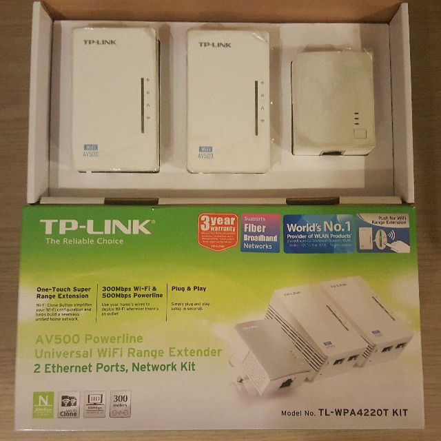 Tp Link Av500 Powerline Universal Wifi Range Extender With 2 Ethernet Ports Network Kit Model No Tl Wpa4220t Kit Electronics On Carousell