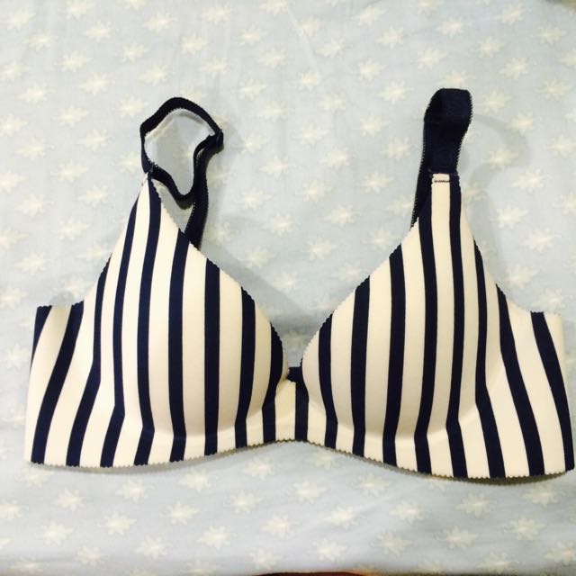 蓝白直条纹 集中款 无痕美背 内衣/胸罩 34/75 b.