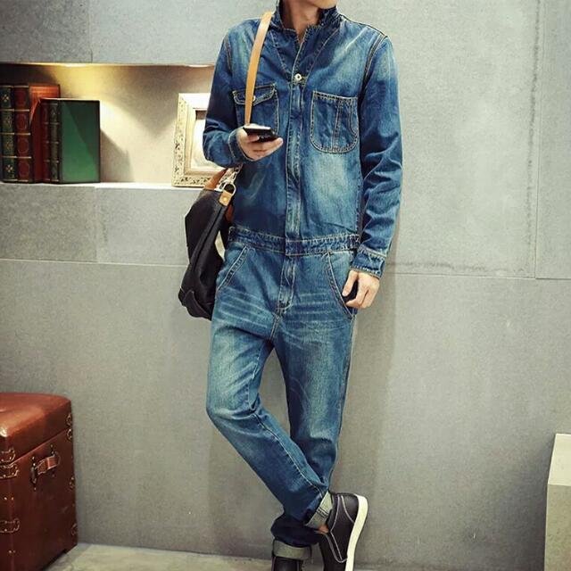 Men s overalls jeans denim clothing Men s Fashion Bottoms Jeans