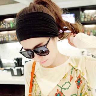 韓國鬆緊彈力髮帶運動頭帶洗臉頭巾 布藝頭套寬髮箍日韓版頭飾女