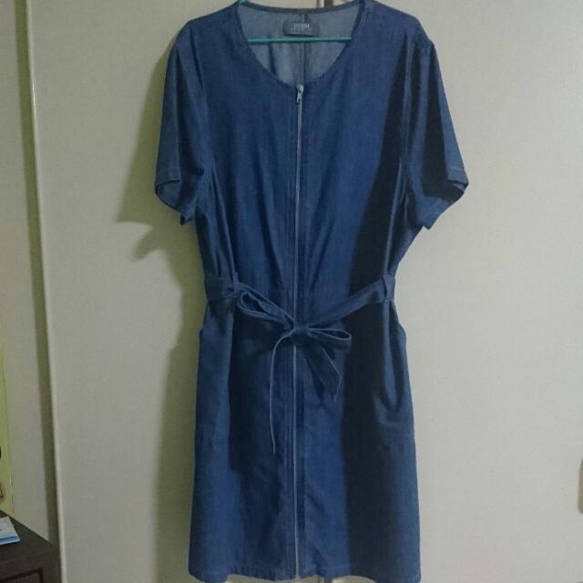 Dorothy Perkins Denim Zip Front Shirtdress UK20 Women s Fashion Muslimah Fashion Dresses on Carousell
