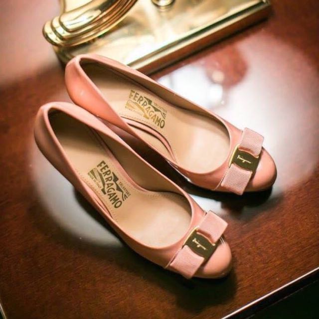 Salvatore Ferragamo Pimpa Blush Patent Pumps