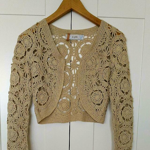 Gold bolero shrug top