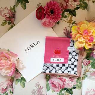 FURLA 義大利設計時尚 手帕 方巾 絲巾 現貨 日本製