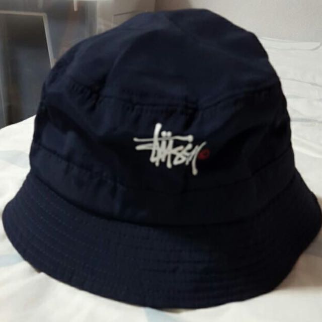 navy stussy bucket hat